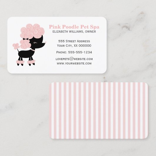 Roze en zwarte Franse poedel Visitekaartje (Voorkant / Achterkant)