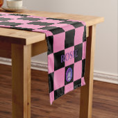 Roze en zwarte Gecontroleerde Runner van de Lijst  Korte Tafelloper (Voorbeeld)