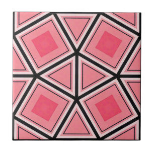 Roze en zwarte geometrisch tegeltje