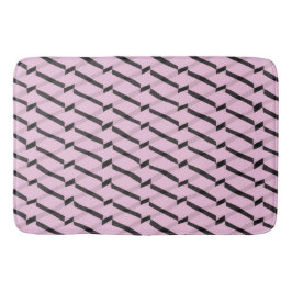 Roze en zwarte geometrische patronen badmat