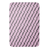 Roze en zwarte geometrische patronen badmat (Voorkant Verticaal)