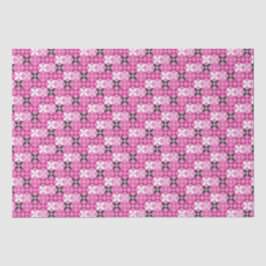 Roze en zwarte geometrische verjaardags-patroon tissuepapier