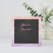 Roze en Zwarte Gepersonaliseerd Kaart (Staand voorkant)