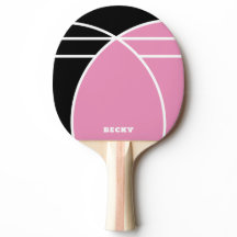 Roze en zwarte gepersonaliseerde pingpongbat