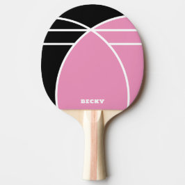 Roze en zwarte gepersonaliseerde pingpongbat tafeltennisbatje