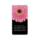 Roze en Zwarte Gerbera Daisy | Verticale Aanspreek Etiket (Voorkant)