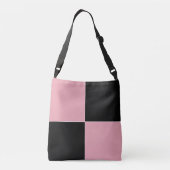 Roze en Zwarte Geruite Crossbody Tas (Achterkant)
