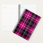 Roze en Zwarte Geruite Planner Notitieboek (Display)