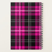 Roze en Zwarte Geruite Planner Notitieboek (Achterkant)
