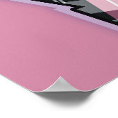 Roze en zwarte gestreepte LOVE letters Poster (Hoek)