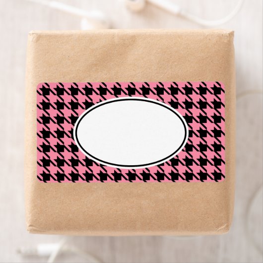Roze en zwarte Gingham Label (Insitu)