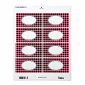 Roze en zwarte Gingham Label (Full Sheet)