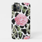 Roze en zwarte Giraffe en bloemen Case-Mate iPhone Case (Achterkant)