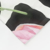 Roze en zwarte Giraffe en bloemen Fleece Deken (Hoek)