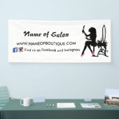 Roze en zwarte Girly Girl Hair en Beauty Salon Spandoek (Beurs)