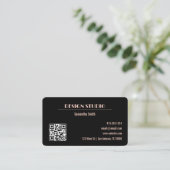 Roze en zwarte glitter Glam Visitekaartje (Staand voorkant)