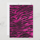 Roze en Zwarte Glitter Tiger Stripes 21ste Verjaar Kaart (Achterkant)
