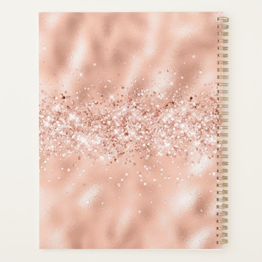 Roze en zwarte glitterschijven Planner 2023 (Achterkant)