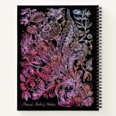 Roze en zwarte  Gothic Flower Book of Shadows Notitieboek (Achterkant)
