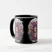 Roze en zwarte Gothic Mok (Voorkant links)