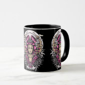 Roze en zwarte Gothic Mok (Voorkant rechts)