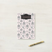 Roze en Zwarte Gothische Schedels en Rozen Persoon Post-it® Notes (Op bureau)