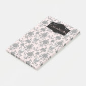 Roze en Zwarte Gothische Schedels en Rozen Persoon Post-it® Notes (Schuin)