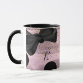 Roze en zwarte goudkleurige rode vlekjes mok (Links)