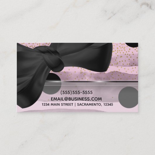 Roze en zwarte goudkleurige wandelaars visitekaartje (Achterkant)