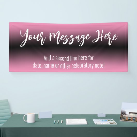 Roze en zwarte gradiënt Ombre Voeg je aangepaste t Spandoek (Beurs)