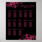 Roze en zwarte Grafiek met laagse kleuring Poster (Voorkant)
