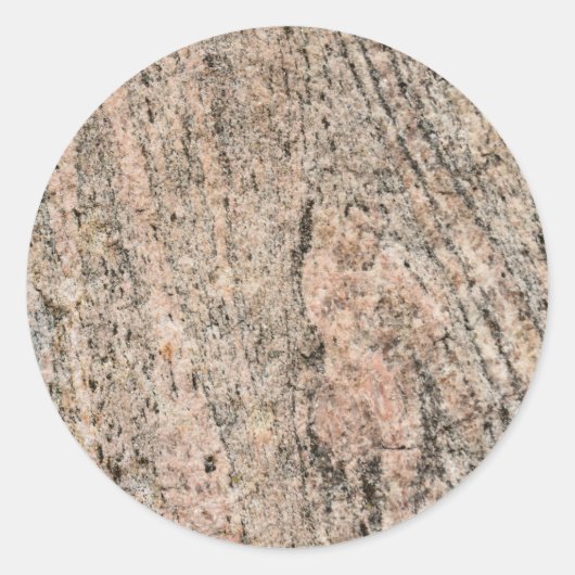 Roze en zwarte granietsediment afdrukken ronde sticker (Voorkant)
