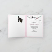 Roze en zwarte grillige Halloween-Kaart voor bedri Kaart (Binnen)