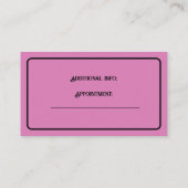 Roze en zwarte haarlijst visitekaartje (Achterkant)