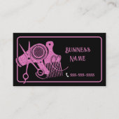 Roze en zwarte haarlijst visitekaartje (Voorkant)