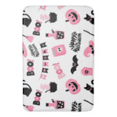 Roze en zwarte Halloween Badmat (Voorkant Verticaal)
