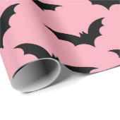 Roze en zwarte Halloween Cadeaupapier (Rol Hoek)