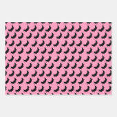 Roze en zwarte halloween geënt inpakpapier vel (Voorkant 3)