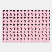 Roze en zwarte halloween geënt inpakpapier vel (Voorkant 2)