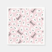 Roze en zwarte Halloween Ghost Boo Party Napkins Servet (Voorkant)