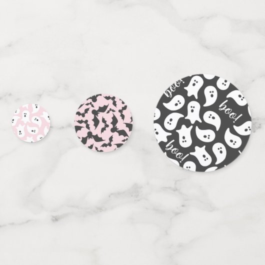 Roze en zwarte Halloween Ghost Confetti (Achterkanten)