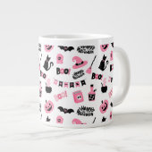 Roze en zwarte Halloween Grote Koffiekop (Voorkant rechts)