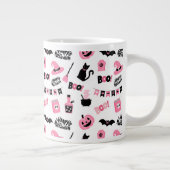 Roze en zwarte Halloween Grote Koffiekop (Rechts)