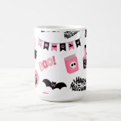 Roze en zwarte Halloween Koffiemok (Center)