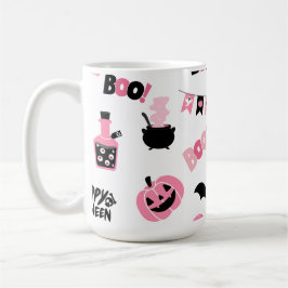 Roze en zwarte Halloween Koffiemok