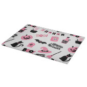 Roze en zwarte Halloween Snijplank (Hoek)