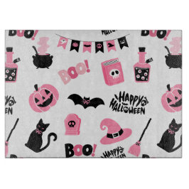 Roze en zwarte Halloween Snijplank