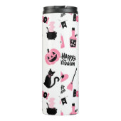 Roze en zwarte Halloween Thermosbeker (Achterkant)
