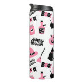 Roze en zwarte Halloween Thermosbeker (Geroteerd rechts)