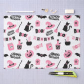 Roze en zwarte Halloween Tissuepapier (Craft)